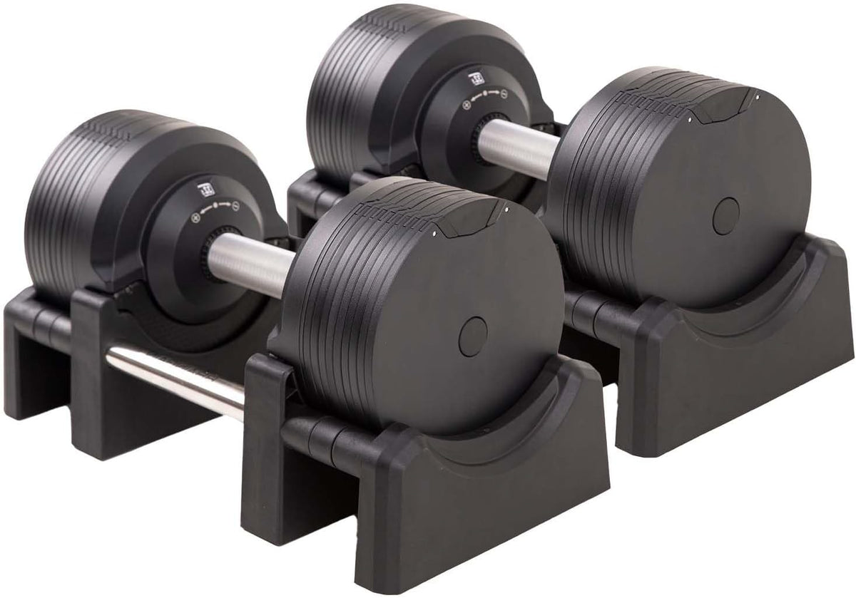 BRAINGAIN Verstellbare Hanteln: Chrom/Schwarz, Krafttraining für Zuhause