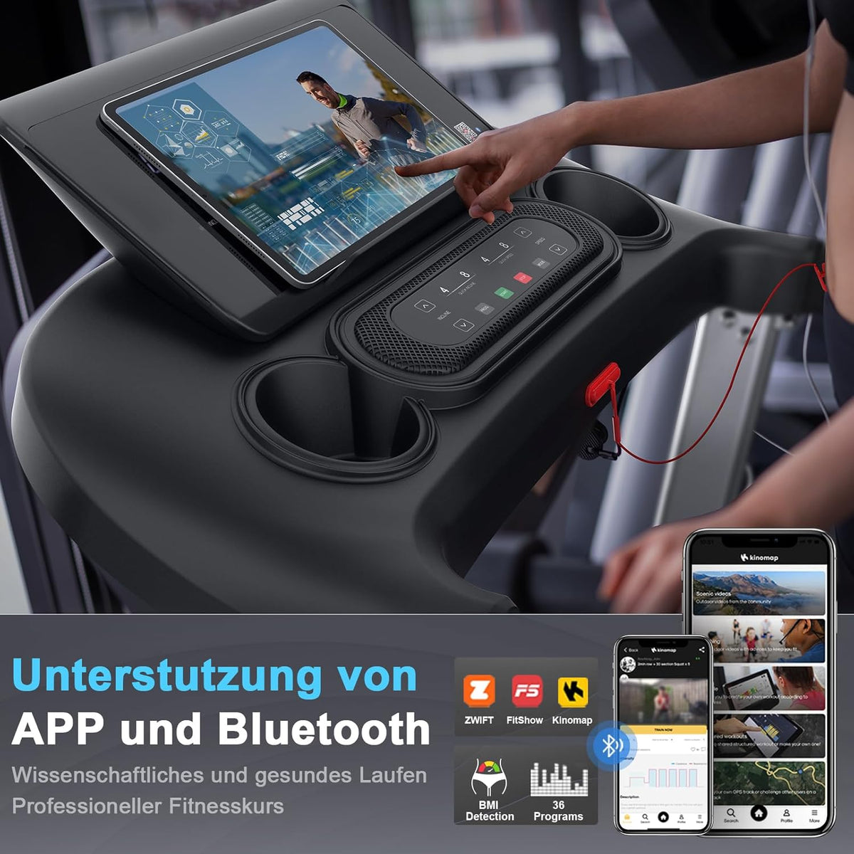Kitopa Laufband: Hochgeschwindig, 7 PS, große Lauffläche, klappbar