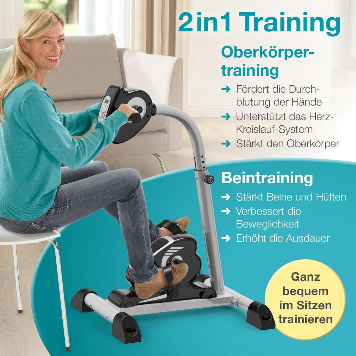 maxVitalis 2-in-1: Arm- und Beintrainer mit Motorunterstützung