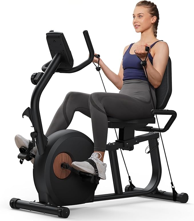 MERACH Liegeergometer: Heimtrainer mit Bluetooth und verstellbarer Rückenlehne