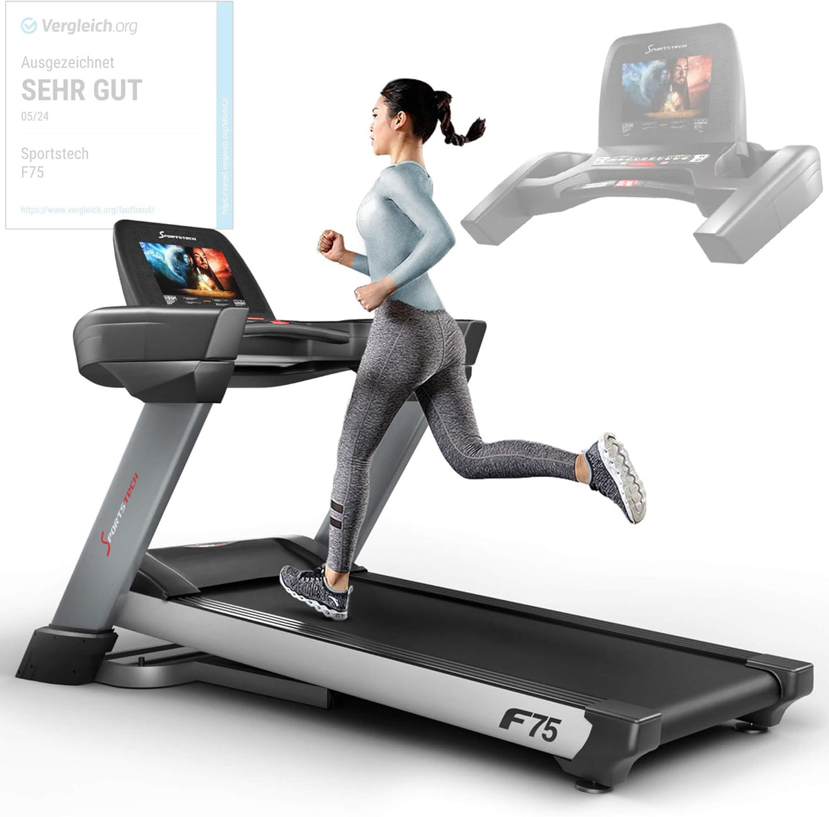 Sportstech F75: Profi-Laufband, klappbar, 7 PS, Android, Made in Germany
