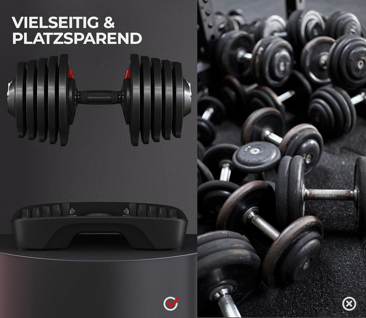 Yaheetech Verstellbare Hantel: 12/16‑in‑1 Schnellverstellung fürs Home‑Gym