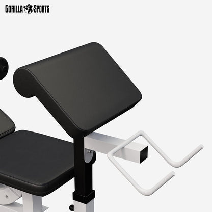 Gorilla Sports Hantelbank mit Gewichten, 170 cm Stange und Hantelset