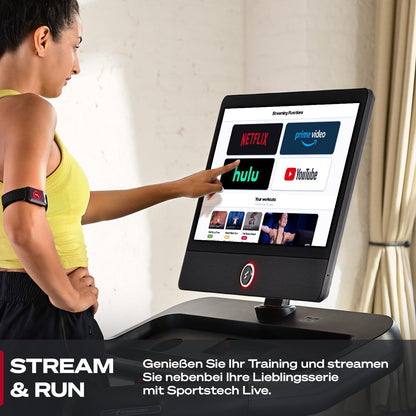 Sportstech sTread Pro: Klappbares Laufband, 20 km/h, 15% Steigung, mit App