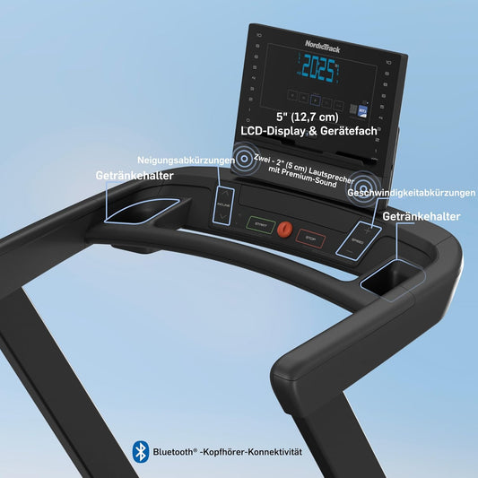 NordicTrack T-Serie: Laufband mit Steigung, Bluetooth & 136 kg Tragkraft