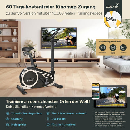Skandika Morpheus: Ergometer mit App‑Steuerung, Pulsgurt und Tablethalter
