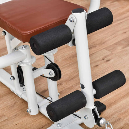 HOMCOM Multistation: Kraftstation mit Latzug, Butterfly & 45 kg Gewichten