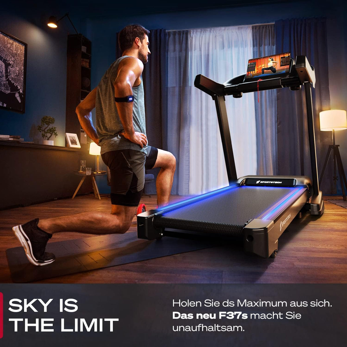 Sportstech F37s: Klappbares Laufband, 7 PS, 20 km/h, Steigung & App