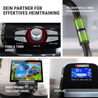 Hammer Cardio XT6/XT7 Ergometer Heimtrainer Fahrrad mit Bluetooth & App